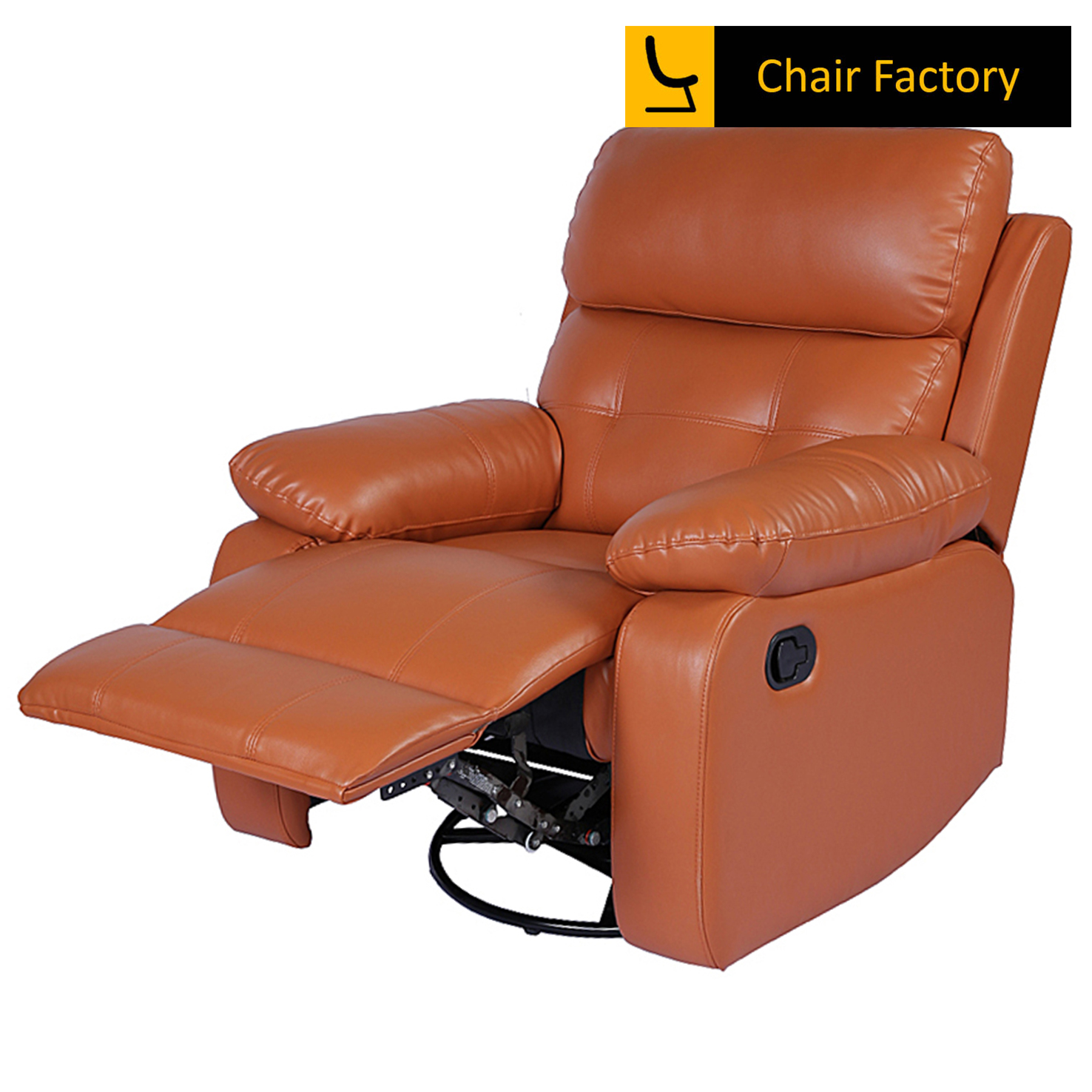 Abington Brown Leather Recliner Chair with Soft Padding and Lumbar
